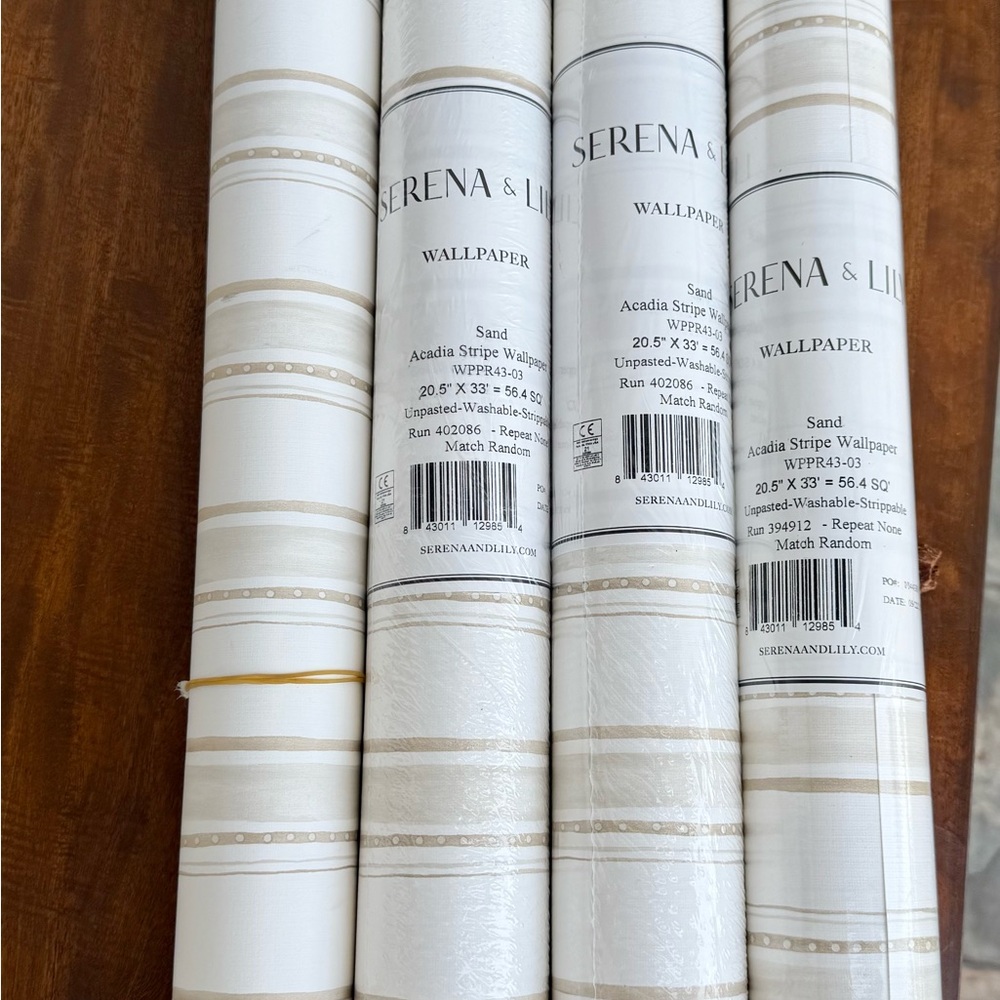 Serena & Lily Sand Acadia Stripe Wallpaper